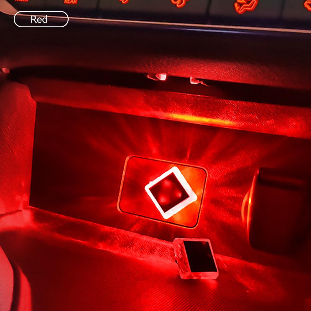 Car Interior USB Ambient Atmosphere Light LED Decorative Signal Lights Auto Reading Lamp Decorations Diamond Triangle