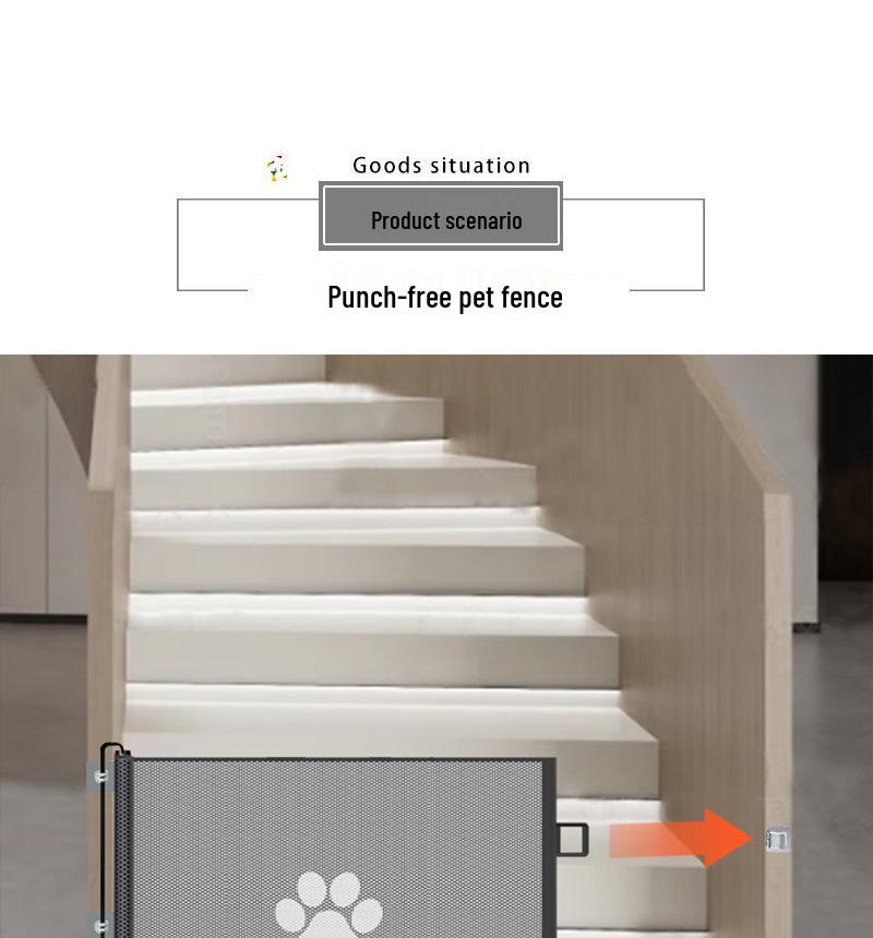 Retractable Anti-Cat Guardrail Door Bar - No-Drill Pet Barrier