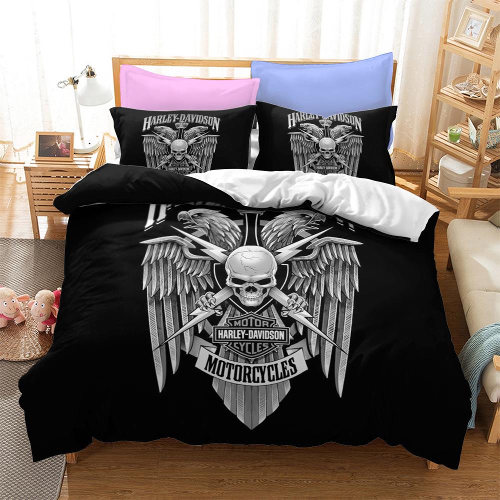 Eagle Motorcycle Series Bedding Three-piece Set