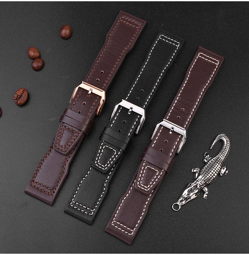 For IWC Pilots Little Prince Watch IW327004/IIW377714 Mark16/17/18 Portuguese Leather Strap 20 21mm Men Watch Band Belt Bracelet