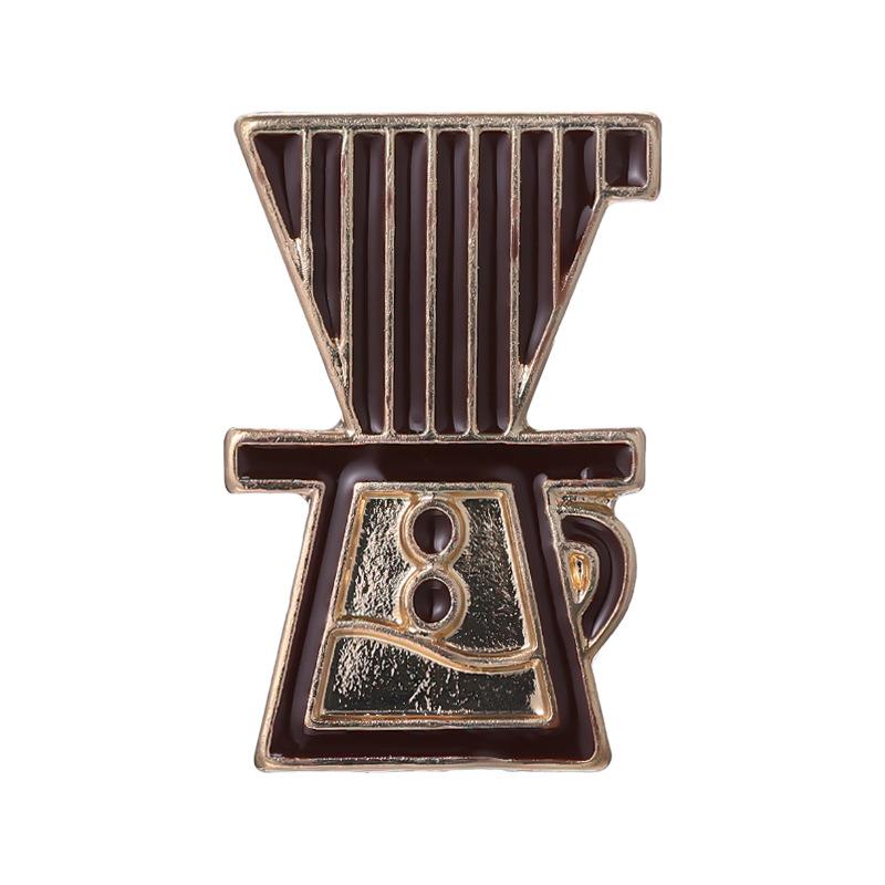 Coffee Maker Enamel Brooch Coffee Bean Grinder Coffee Kettle Cup Bag Barista Badge Punk Lapel Coffee Collection Pin Jewelry Gift