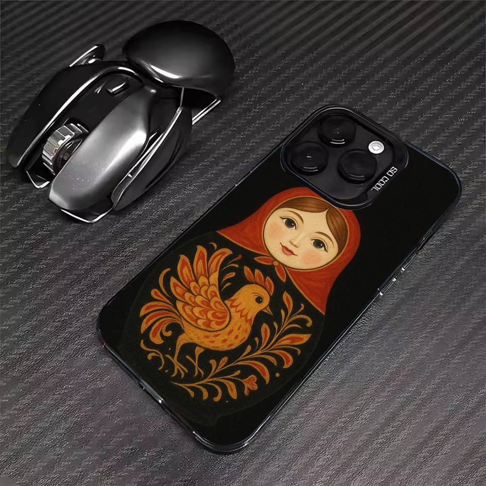 Matryoshka Art Russian Phone Case For iPhone 17 16 15 14 13 12 11 Pro Max XS Max 7 8 Plus Shockproof Silicone Matte Cover