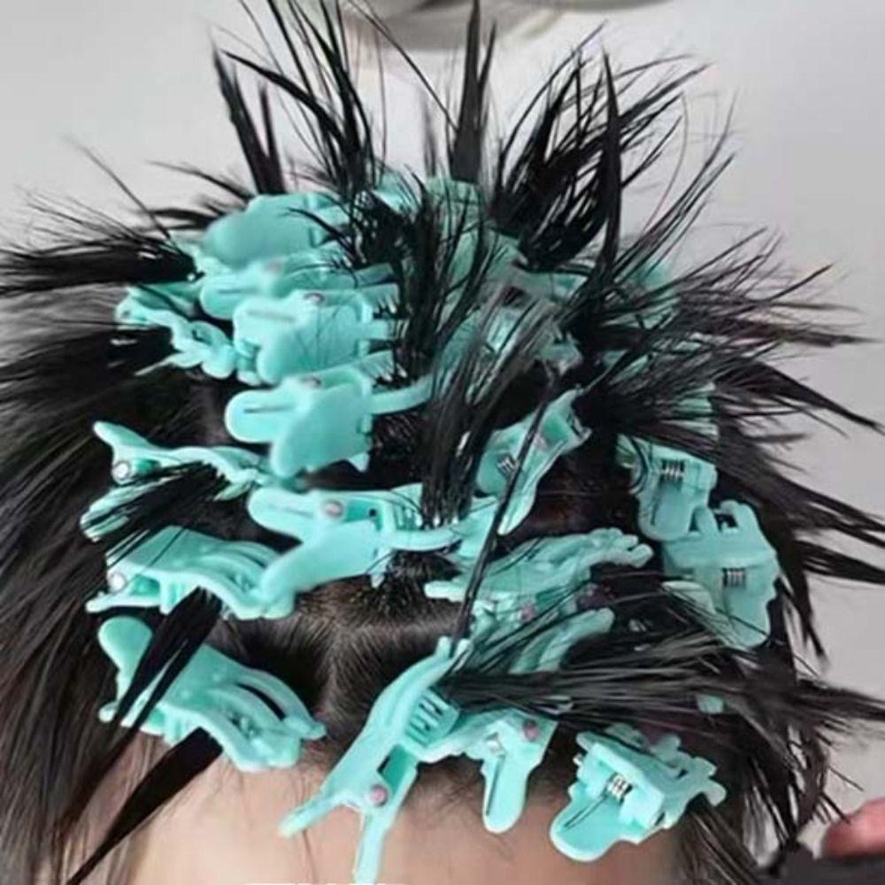 

10Pcs Salon Perm Hair Clip Barbershop Hair Rollers Multipurpose Hair Curl Styling Clamps Barbershop 10Pcs Blue L