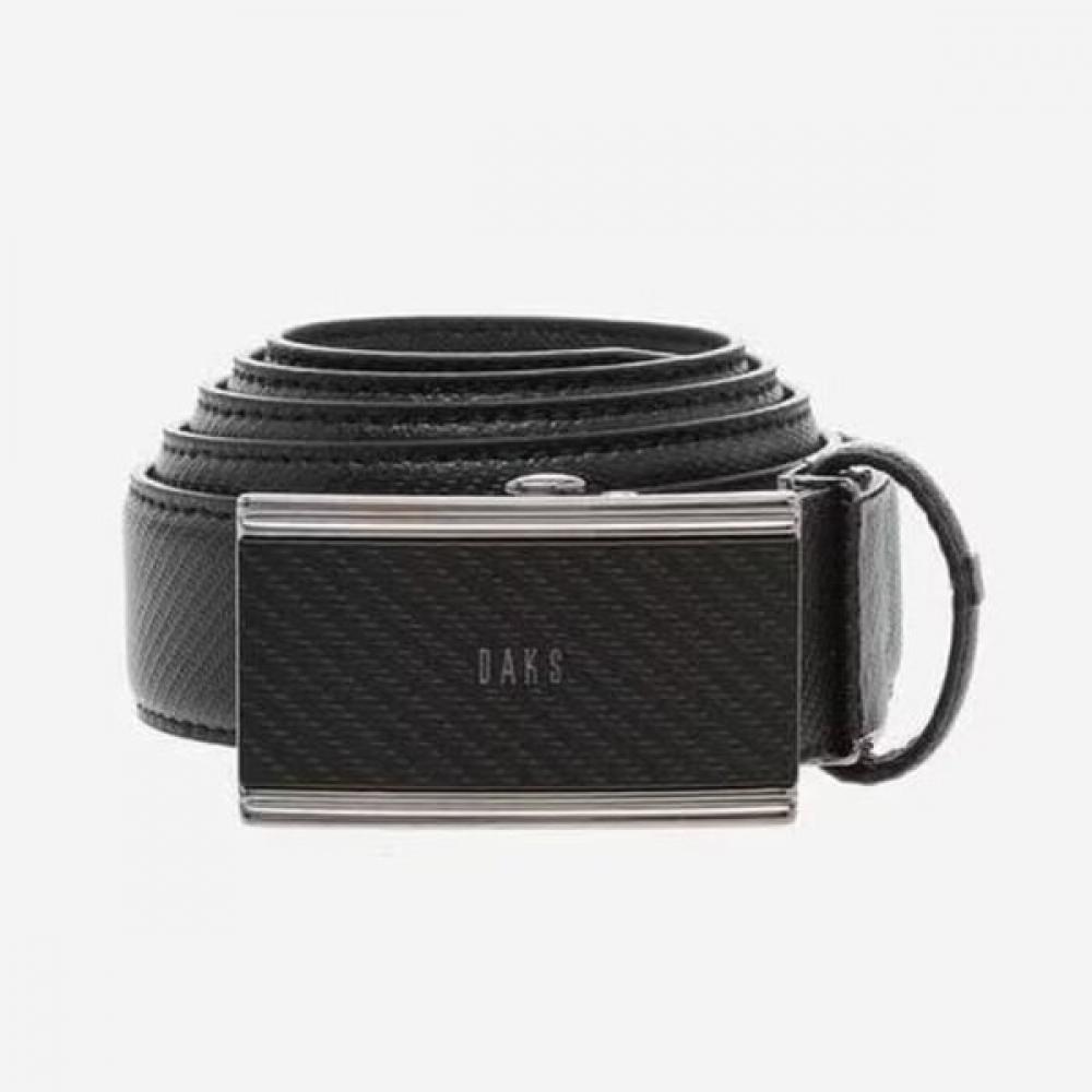Daks Wallet Belt Set Logo Decor Black Bifold Wallet   Black Embossed Leather Aut
