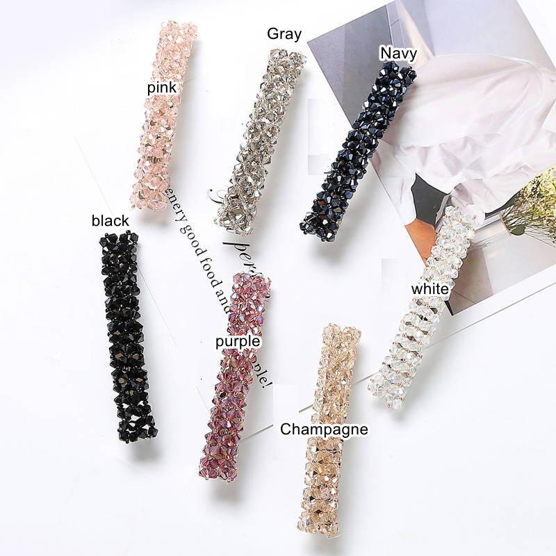 כיסוי ראש יהלומים נוצץ עם קליפס קצה ארוג בחוט דייג קריסטלי