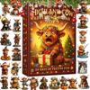 Christmas Highland Cow Advent Calendar 24 Days Christmas Countdown Calendar 3D PVC Highland Cow Ornaments Xmas Christmas Gifts