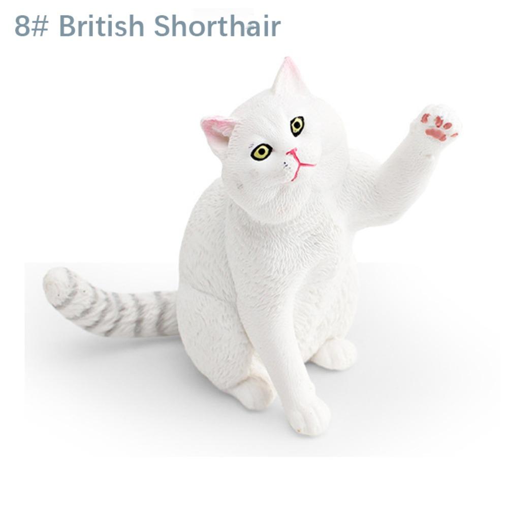 Siamese British Shorthair Cat Realistic Pet Figurines PVC Cat Statue Ornament  Kids Doll Toy