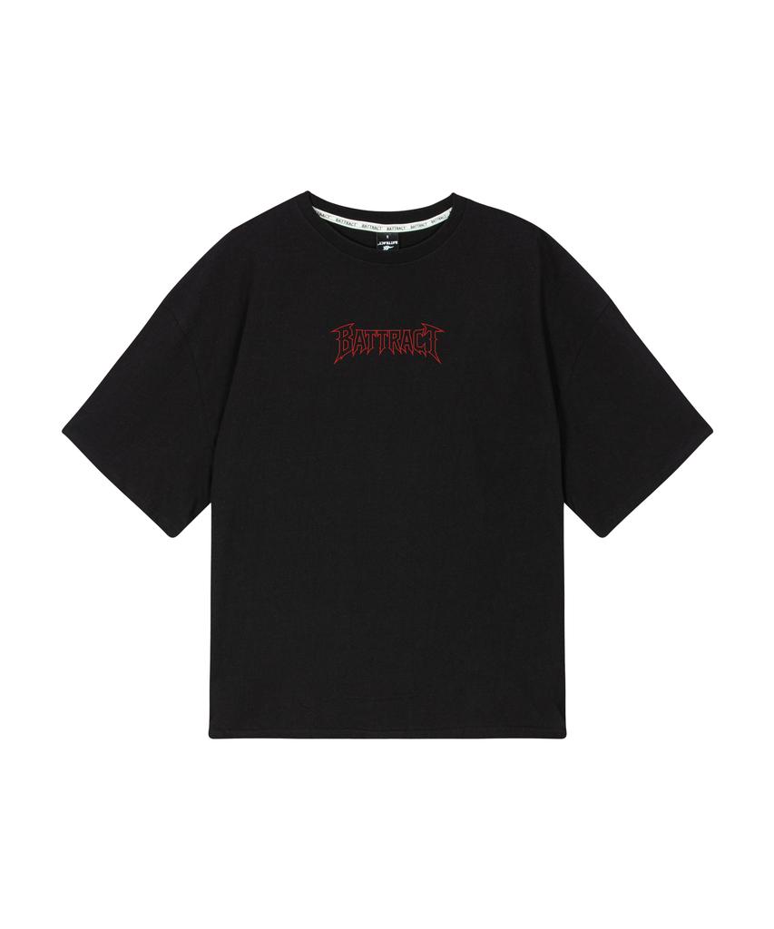 BATTRACT Red Bet Oversized Short Sleeve Tee [Black]