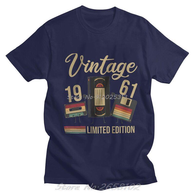 Disco Video Cassette 1961 Vintage Tshirt Unisex Harajuku T Shirt Short Sleeve Cotton 60th 60 Years Old Birthday Tshirt Tee Top