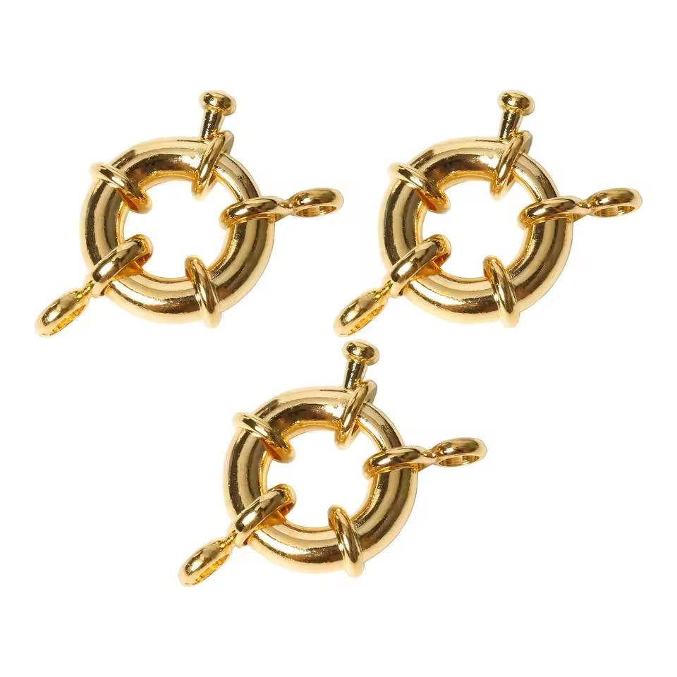 3Pcs/Lot Golden Silvery 11/13/15mm Metal Clavicle Necklace Clasp Spring Clasp For DIY Fashion Jewelry Making Finding Accessories