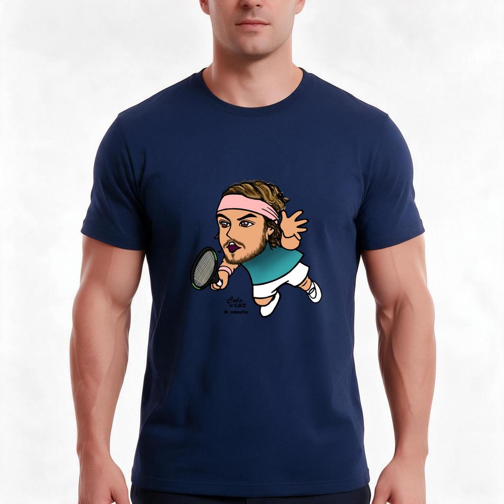 Stefanos Tsitsipas Tshirt Summer Casual Cotton Tee Oversized Streetwear Tops Vintage Graphic Print Loose Fit Short Sleeve