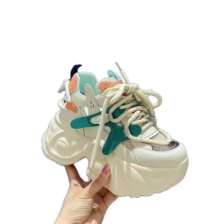 Small height-increasing sneakers New breathable mesh dad muffin platform sneakers Versatile casual shoes women's shoes