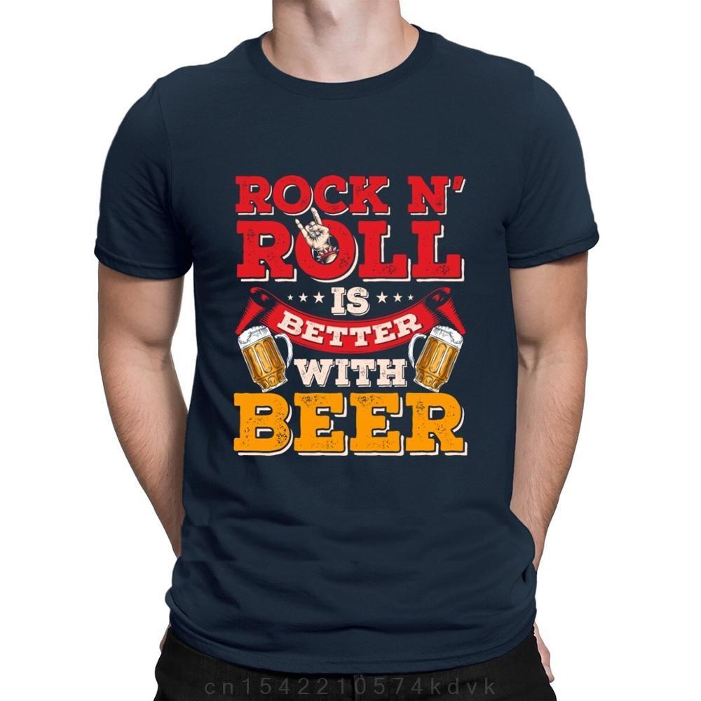 

Funny Rock N Roll Beer Music Party High Quality Printing T-shirt Leisure Crew Neck Hot Sale Designing Hip Hop Tops Summer Latest 4XL