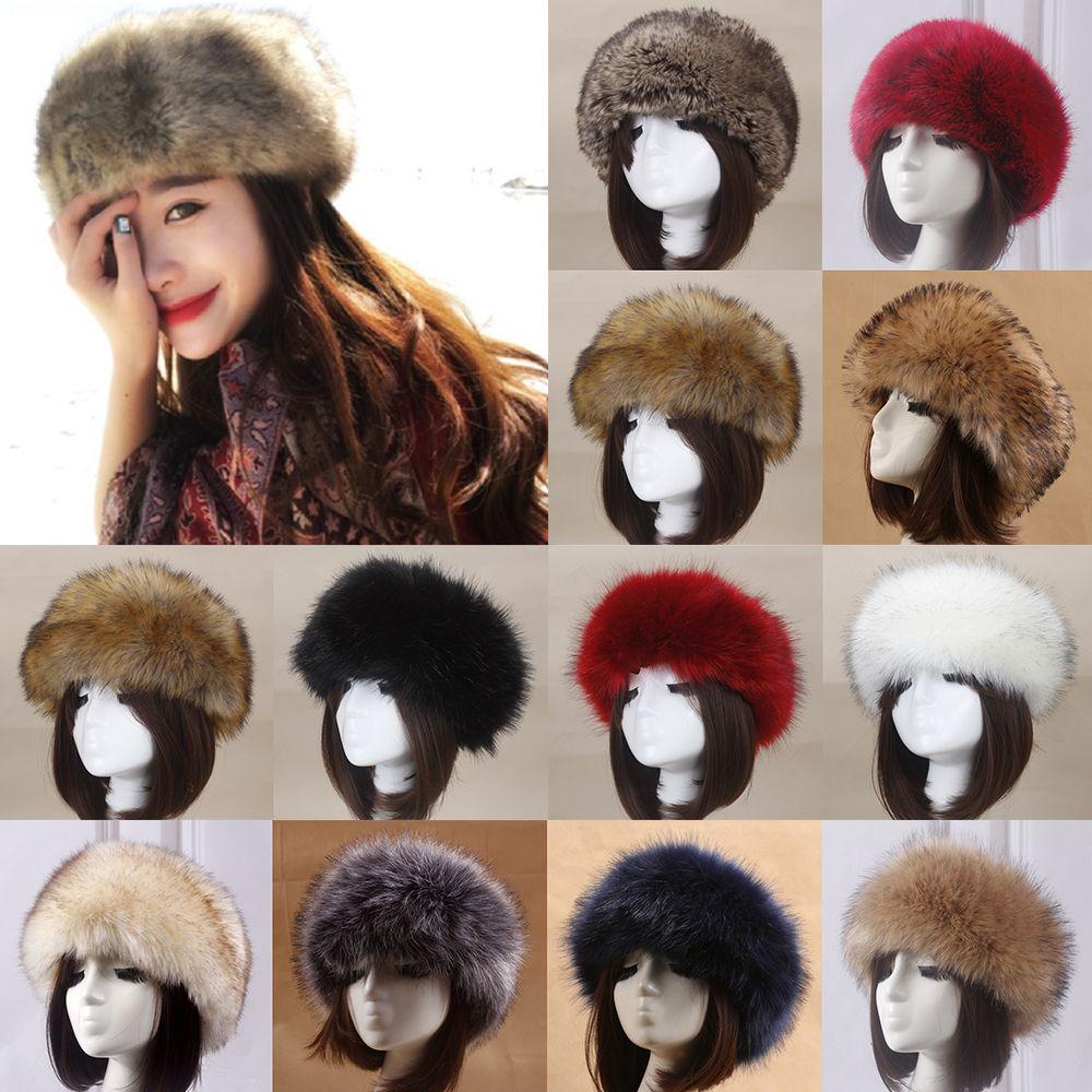 Fashion Winter Earwarmer Thick Fluffy Women Russian Cap Headband Hat Faux Fur