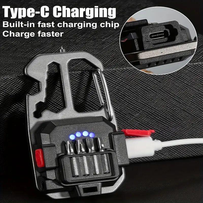 LED Portable High Power LED Flashlights Keychain COB Work Light 4 Mode Rechargeable LED Light Camping Hiking Torch Lantern Lamps