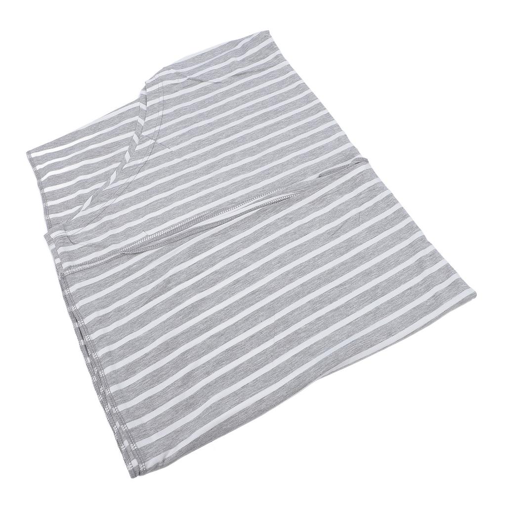 Nursing Cover for Breastfeeding Gray Stripe 360 Degree Full Coverage Nursing Apron Cover for Baby