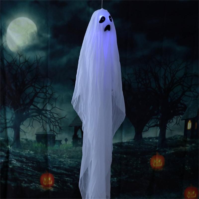 Haunting Elevating Phantoms With Eerie Voice Effect Glowing LED Lights Portable Fabric Halloween Party Decoration