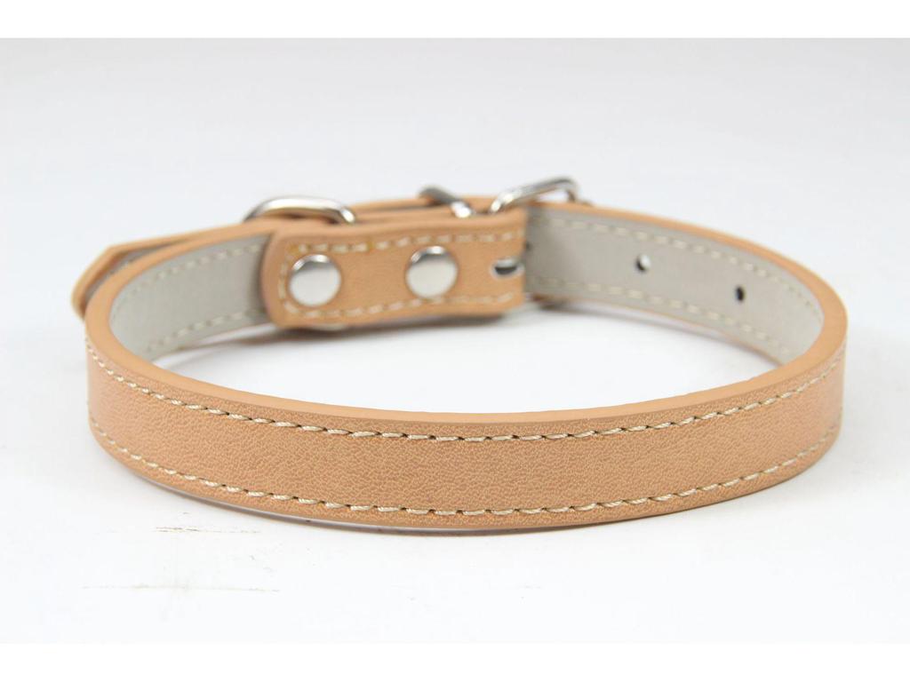 Pet PU Leather Collar & Leash for Small to Medium Dogs & Cats – Solid Color Necklace