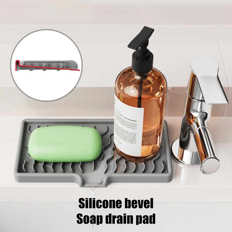 Bathroom Soap Holder Silicone Bar Soap Holder For Shower Self-Draining Non-slip Space-Saving Bathroom Organizer For Countertops