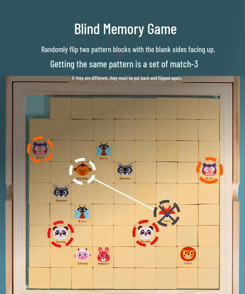 Wooden Link-Up 2-in-1 Flying Chess & Elimination Puzzle for Children's Early Education