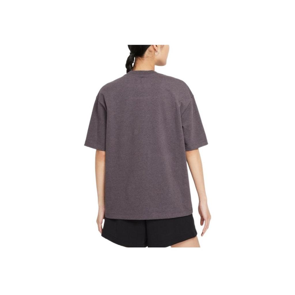 Jordan Solid Logo Casual Round Neck Comfortable Breathable Loose Short Sleeve Drop Shoulder T-Shirt Women Tops Brown DD7058-082