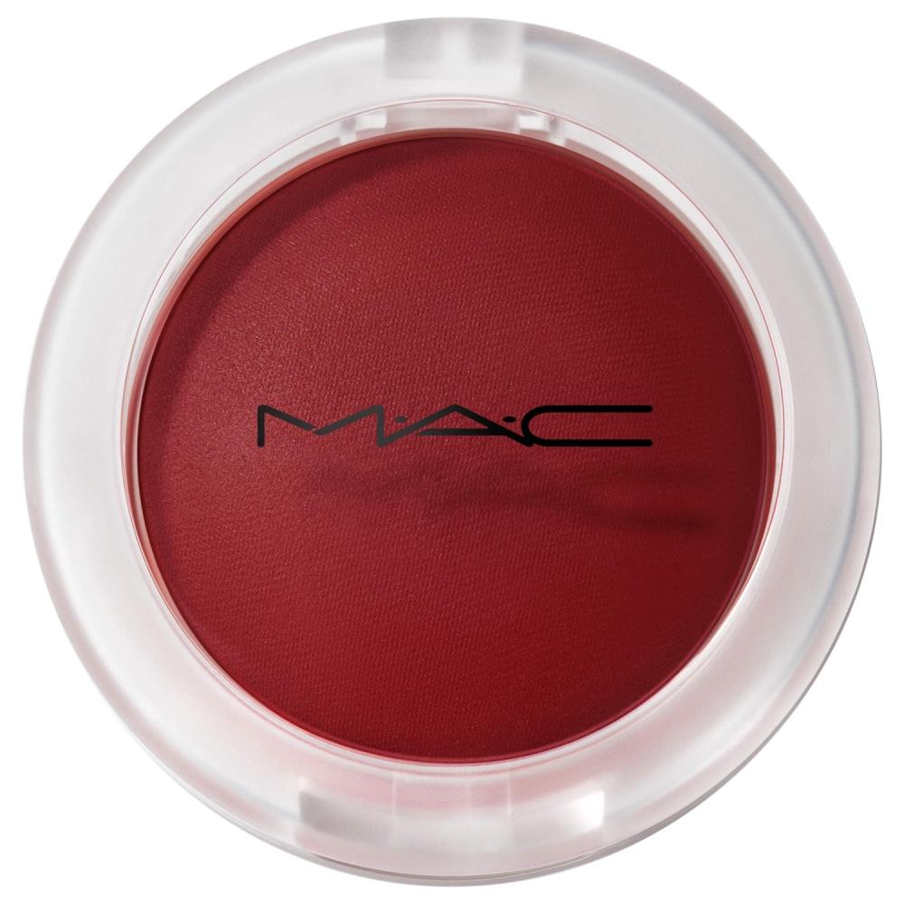 Mac Cosmetics Glow Play Cushiony Lightweight Buildable Blurring Blush Big Diva Energy Intense Reddish Burgundy