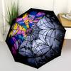 1pc Spider Web Art Automatic Open/Close Umbrella, Portable Folding Umbrella, Compact Travel Umbrella For044