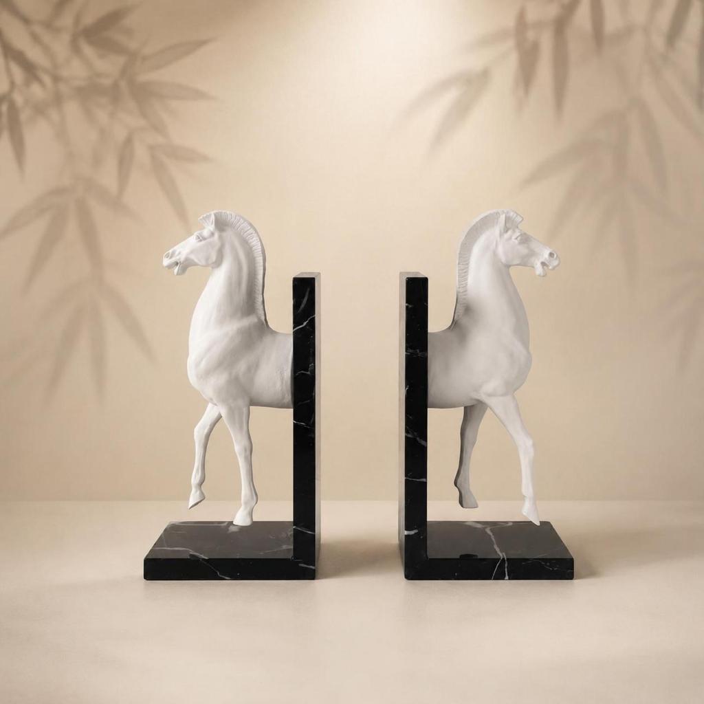 Horse Head Bookend Rustic Bookends Long-Lasting for Shelf, Desk