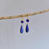 Natural Lapis Lazuli Dangler, 14K Gold Vermeil Handmade Jewelry, Blue Gemstone Bohemian Earrings for Women, Unique Wedding Bridal Gift Ideas