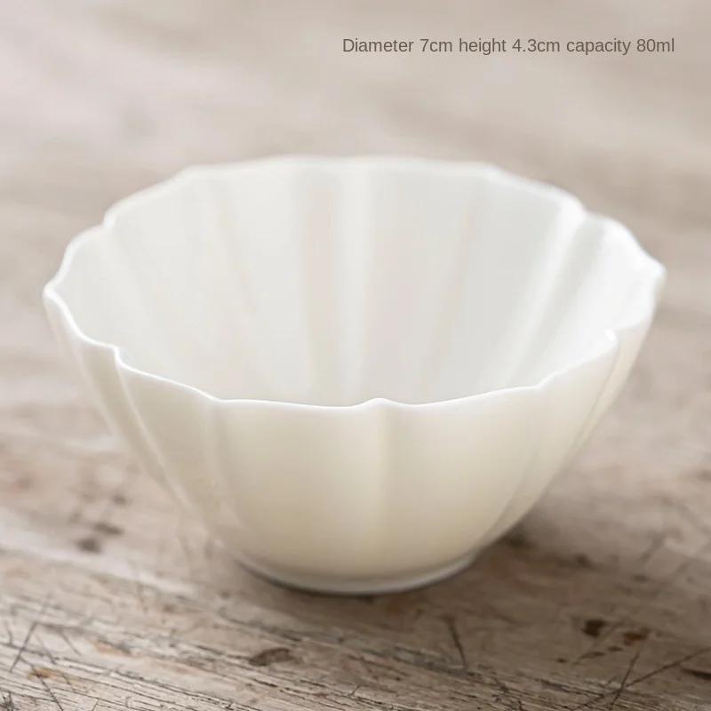 

Замша нефритовый белый фарфор чайная чашка керамический набор для кунг-фу хозяин одиночный предмет художественные принадлежности оптом чайная чашка чайный набор кухня 75ml