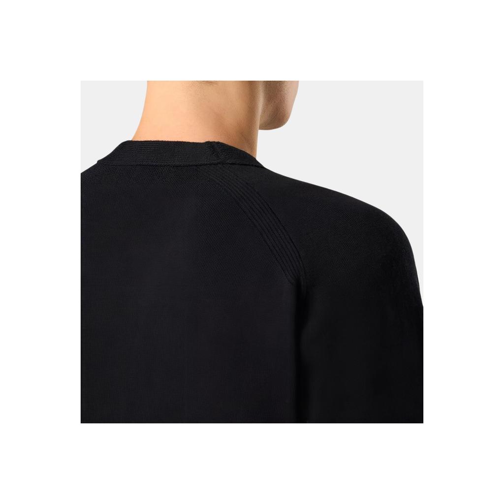 Stone Island Logo Single-Breasted V-Neck Long Sleeve Knit Sweater Men sweater Black K1S1551000-23S00B4-V0029
