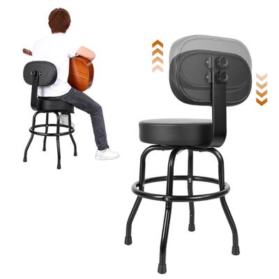 Bar Stool Guitar with Backrest 360 Degree Swivel Stool Chair Backrest Padded Cushion & Footrest for Acoustic Electric Bass Guitars