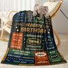 Happy Birthday Inspirational Quotes Flannel Blanket-Soft and Suitable for Sofas,Beds,Offices,Travel,All Seasons,Great Gift for Holidays and Birthdays.