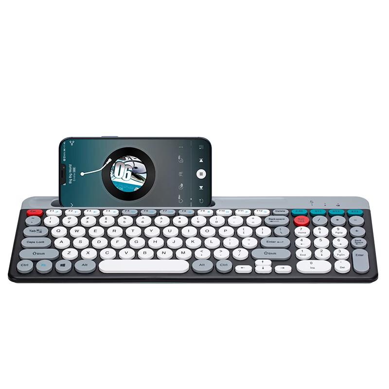 OLOEY Punk Round Keycap Rechargeable Wireless Bluetooth Keyboard Mouse Set
