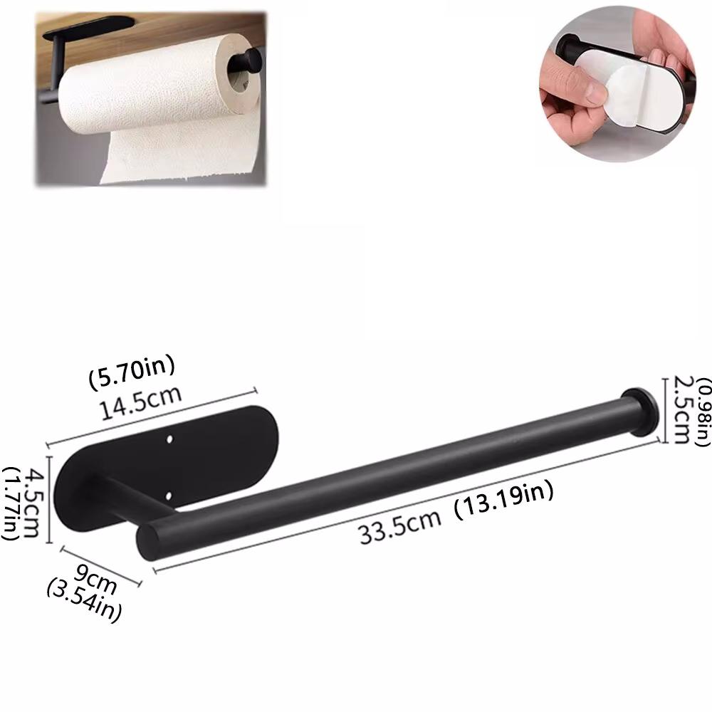 

Paper Towel Holders For Kitchen,Adhesive Roll Paper Holder,Bathroom Storage Rack,Tissue Dispenser,Kitchen Organizers,Towel Rack чорний
