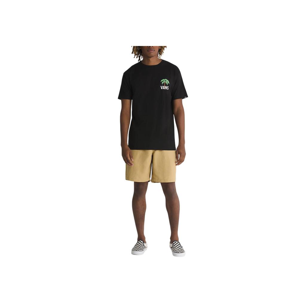 Vans Down Time T-Shirt Printed Round Neck Short Sleeve Men Tops Black VN000G64BLK