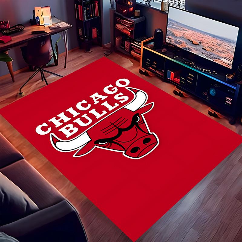 Chicago Bulls logo Print Area Rug-Soft,Washable Non-Slip Indoor Mat Office Chairs,Living Room,Home Office Decorative Rug