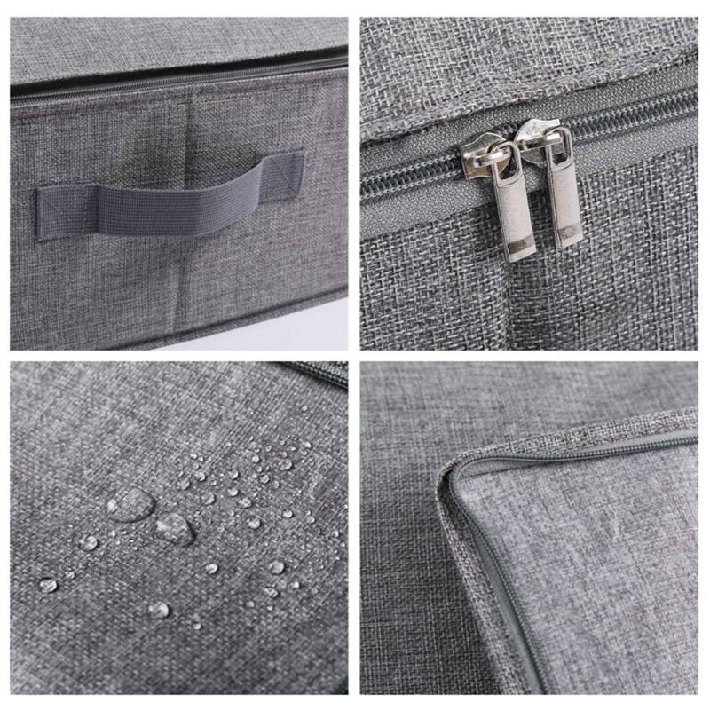 Underbed Storage Box Storage Bag Cotton and Linen Independently Washable Highly Breathable Foldable Bag for Cloth