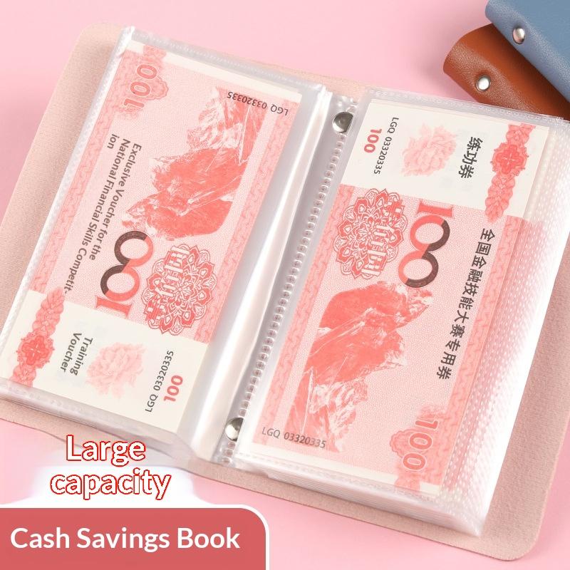 Pu Leather Photo Money Card Holder With 50 Inner Pages Snap Closure For Storing Photocards Business Cards Tickets Paper Money