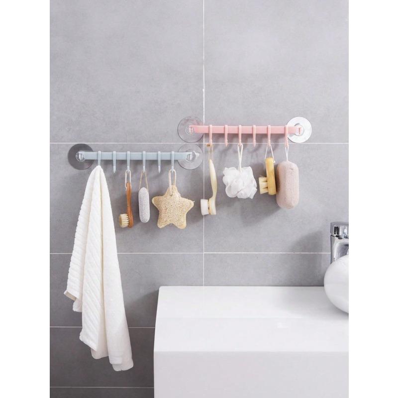 Bathroom Toilet Storage Rack, Suction Cup Hooks Rack, Dedicated Corner Hanging Rack