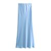 New European & American Style Satin Midi Skirt 8632845