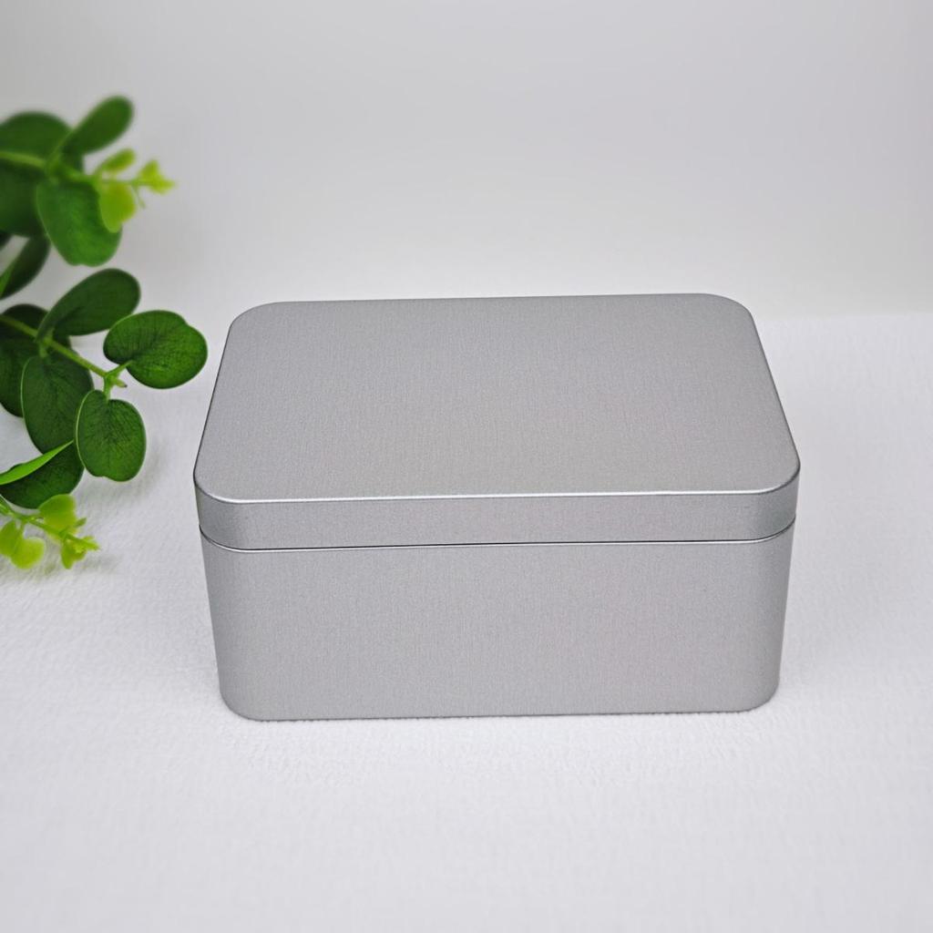 Rectangular Tea & Candy Tin Box - Handmade Pastry Storage with Postcard Slot