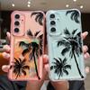 Card Slot Pocket Case For Samsung Galaxy A56 A55 A35 A25 A16 A15 A36 5G S25 S24 Ultra S23 S24 FE Coconut Tree Printed TPU Cover