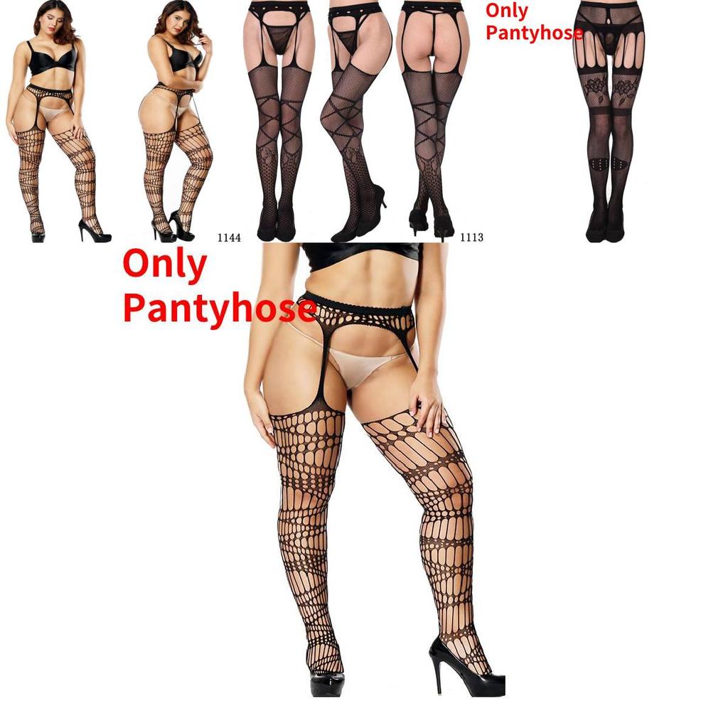 Ultra Stretchy Women's Nylon Fishnet Stockings With Sensual Open-crotch Design And Non-slip Features For Alluring Intimate Moments