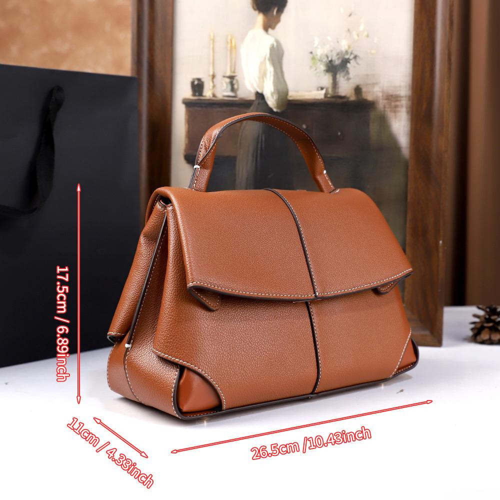 Autumn And Winter Retro Simple Handbag Versatile Atmosphere Solid Color Shoulder Messenger Bag Hand Bag Commute