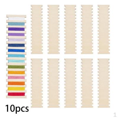 10x Sewing Floss Storage Tool Organizer Multifunction Professional Reel Wood Board Thread