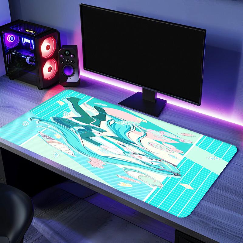 Podložka pod myš Hatsune Miku - Protiskluzová gumová základna, Hladký povrch pro práci, Hraní her, Kancelářské a domácí použití, Stolní podložka pod myš