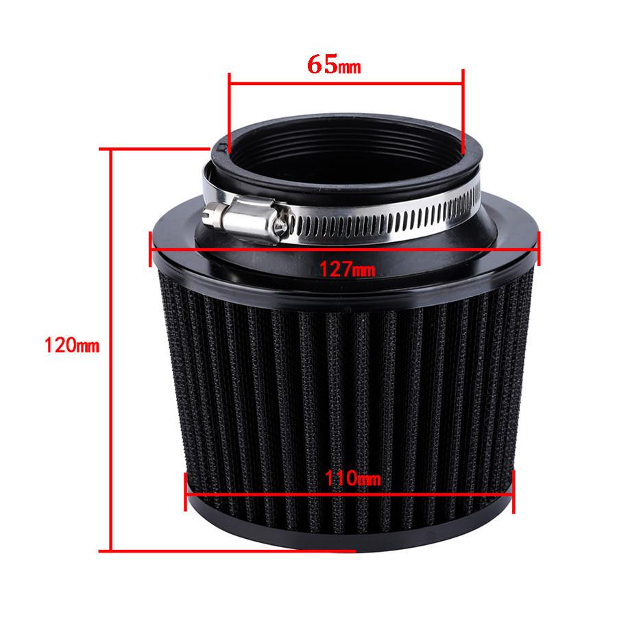 65mm/2.5'' Black Motorcycle Air Filter Pod Rubber Adapter High Cold Universal 1x