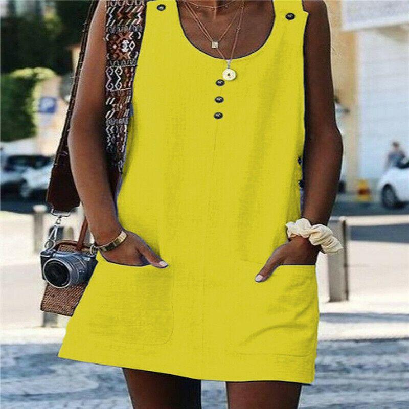 Beautifully Crafted Women Dress With Sleeveless Design And Convenient Pocket