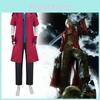 Devil May Cry Dante Zestaw Kostiumu Cosplay z Kurtką Spodniami Rękawiczkami do Anime Gry Roleplay